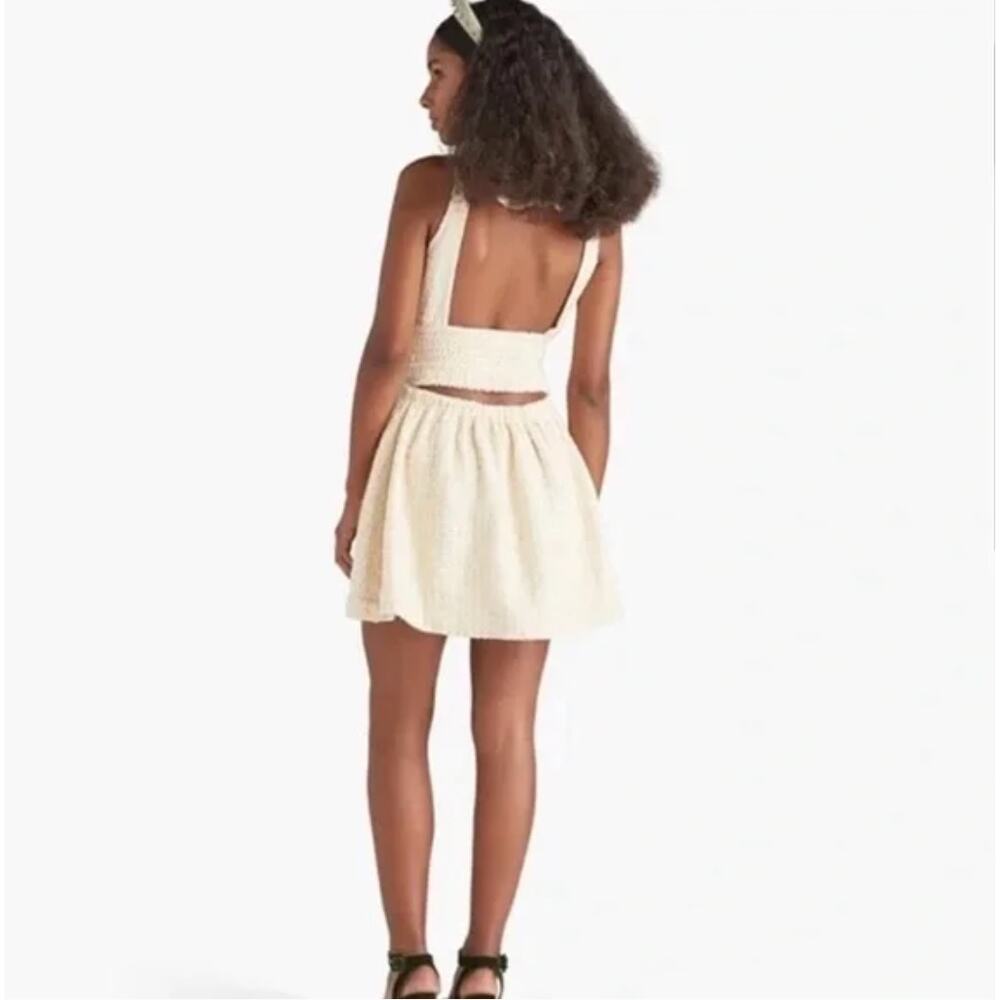 HILL HOUSE Cher Dress Coconut Tweed Boucle Metallic Cream Gold Sz L {DD48} - Picture 3 of 7